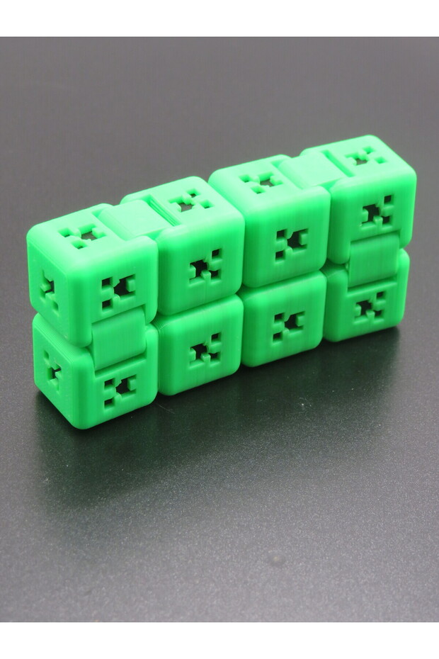 Pikselli Temalı Sonsuz Küp Fidget Infinity Cube (Çift Renkli Oyuncak)- 3D Baskı - 3