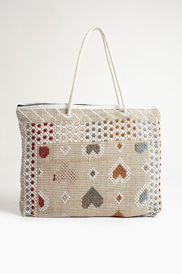 Large Size Patterned Zippered Travel Market Picnic Beach Bag (PATTERN VARIABLE) - 8