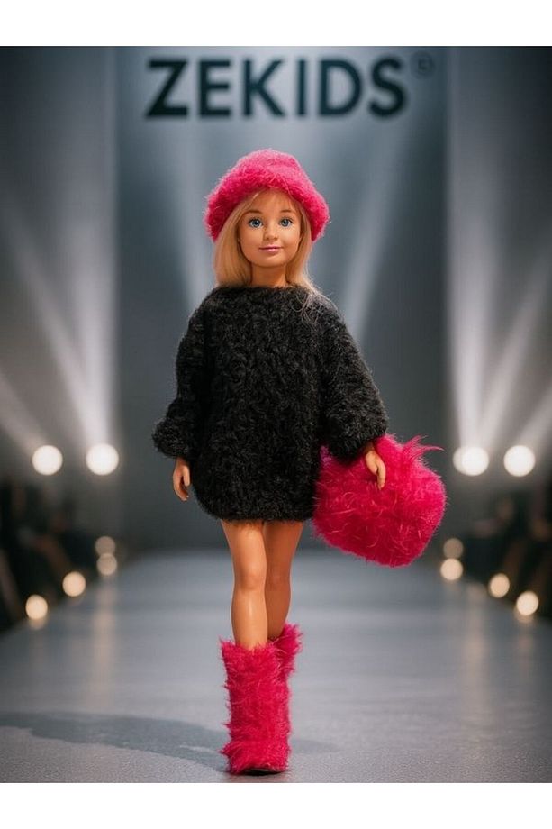 Barbie Bebek Için Handmade Elbise, Çanta,şapka Ve Ayakkabı Takım - 3