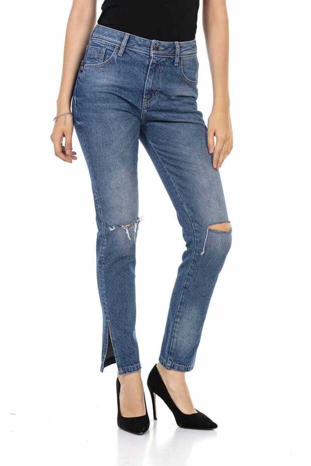 Wd448 Ripped Basic Mom Jeans - 2