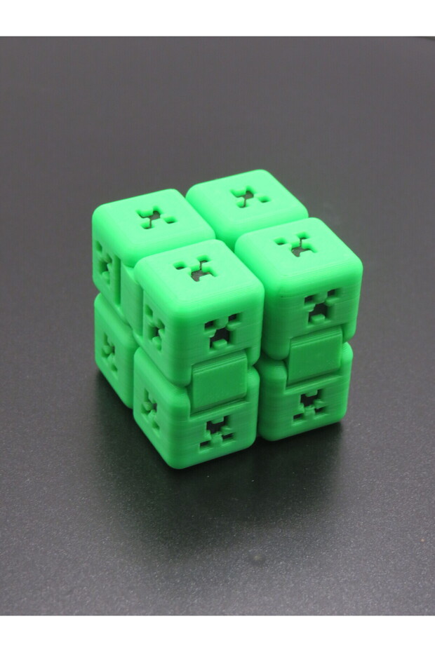 Pikselli Temalı Sonsuz Küp Fidget Infinity Cube (Çift Renkli Oyuncak)- 3D Baskı - 1