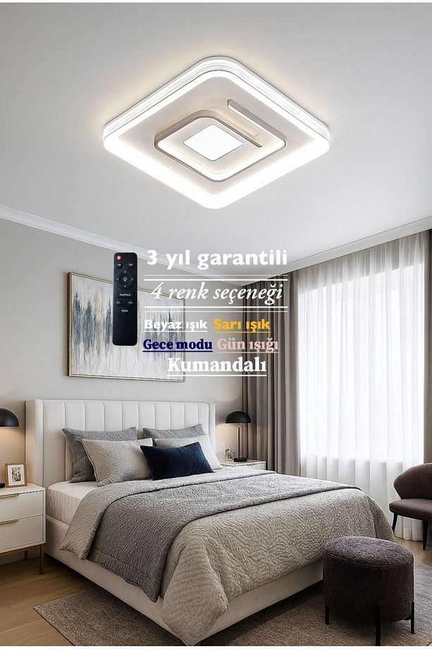 Lucent Kare Tasarım Şık Ledli Avize - 3