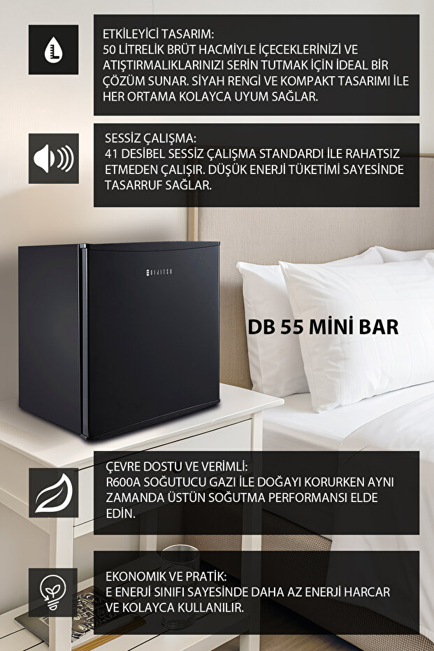 Db55 Mini Buzdolabı 50 Litre Mini Bar - 1