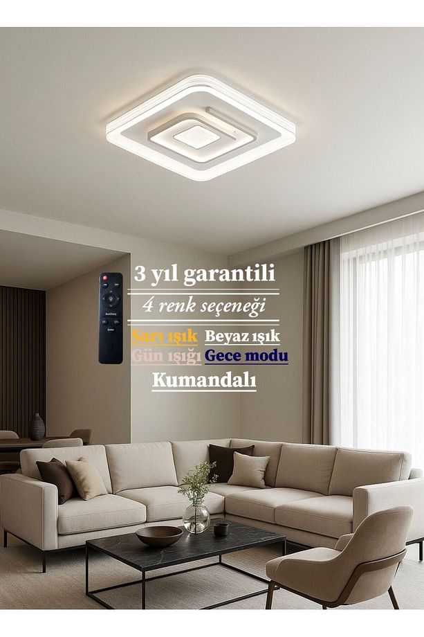 Lucent Kare Tasarım Şık Ledli Avize - 4