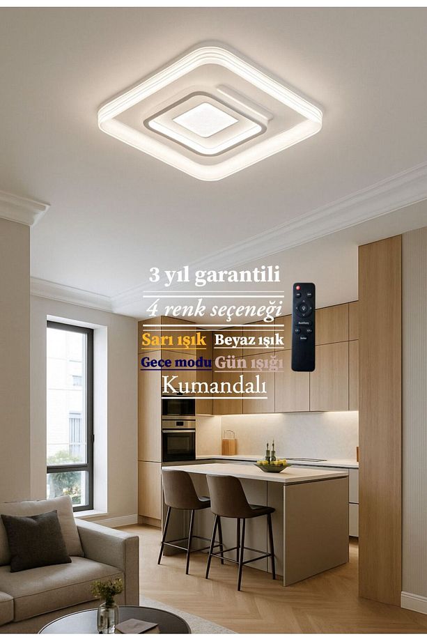 Lucent Kare Tasarım Şık Ledli Avize - 2