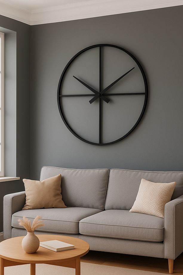 Metal Duvar Saati Modern Minimalist Saat Rustik Duvar Saati Büyük Boy Çiftlik Büyük Duvar Saati - 2