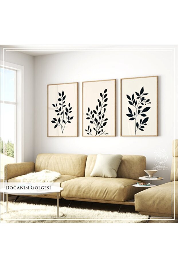 Digital Printed Metal Framed Glass 3-Piece Decorative Table - Shadow of Nature