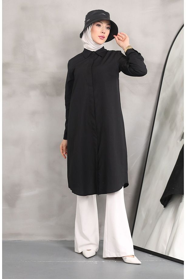 Uzun Gömlek Tunik Poplin Kumaş - 3