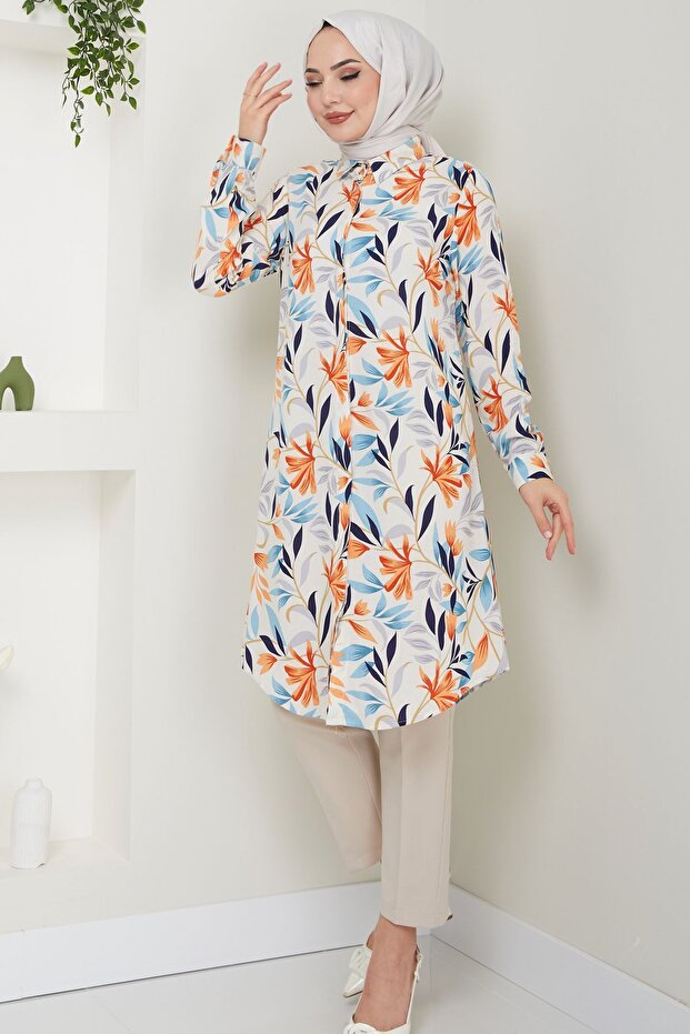 سترة فيسكوز منقوشة بأوراق الشجر - 1