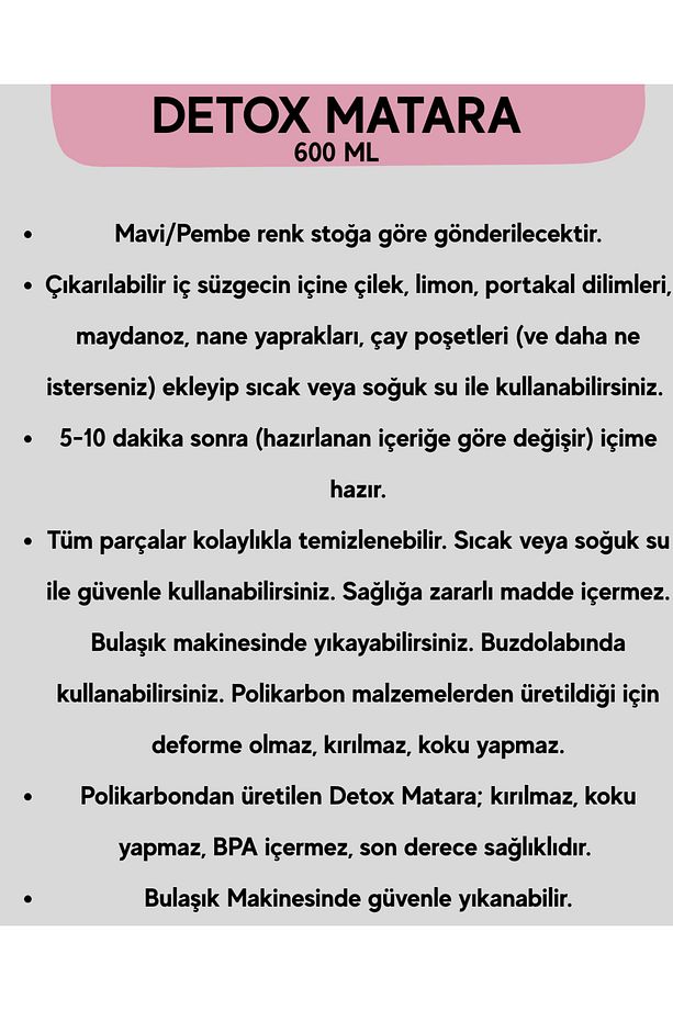 Detox 600 ml Polikarbon Matara - 3