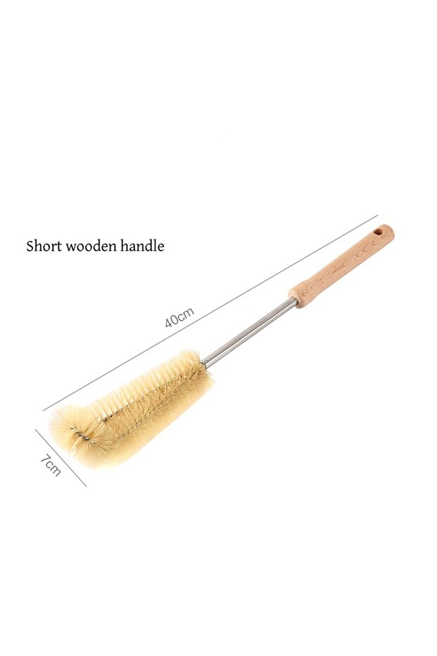 green 1pc Extended Handle Kitchen Cleaning Brush - Stainless Steel Wire for Bottles, Cups & Soy Milk