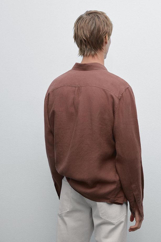 %100 keten regular fit gömlek - 3