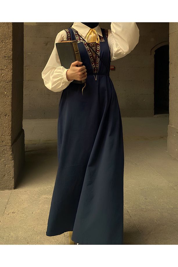 Hazal Etnik Nakışlı Jile Lacivert - 1