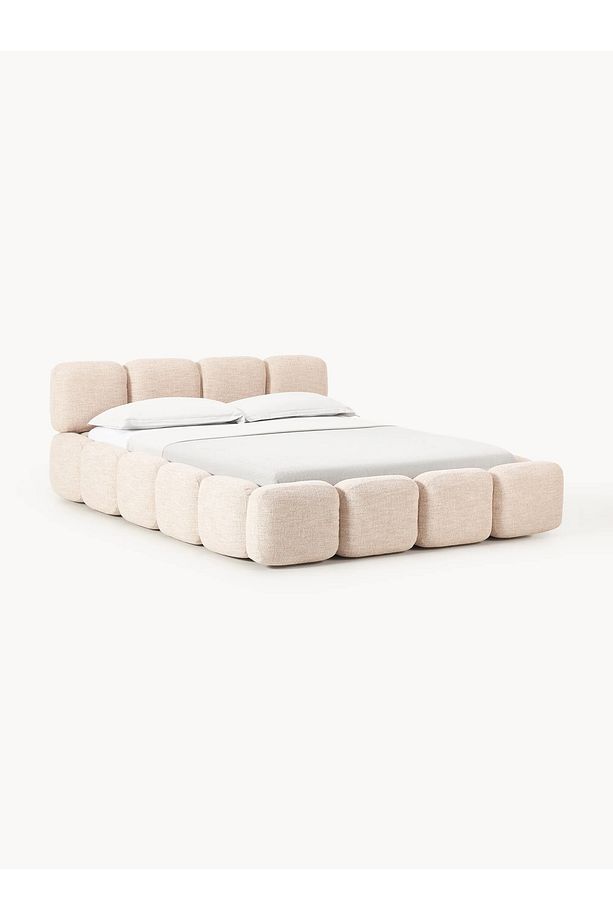 Most Oktagon Bazalı Karyola Bej Bukle Kumaş İşbir Kuştüyü Sünger 180x200 Yatak İçin - 7