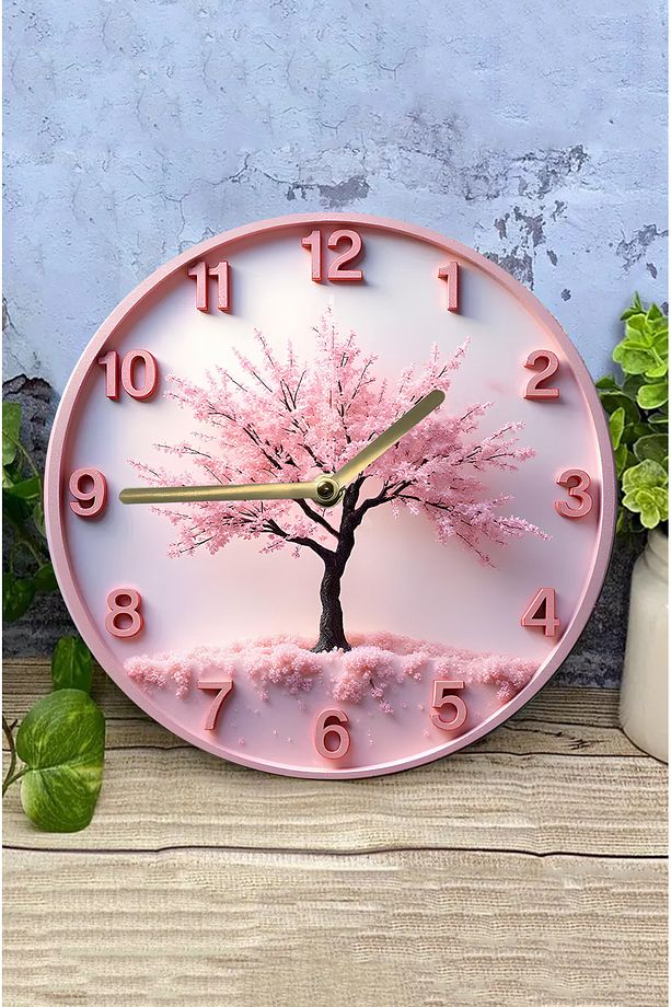 🌸 Blossom Time – 3D Görünümlü Çiçek Ağacı MDF Duvar Saati 🕒 sdw270 - 4