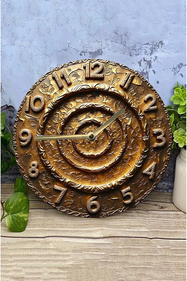 🌀✨ Altın Spiral – Lüks Görünümlü 3D MDF Duvar Saati ✨🌀 sdw278 - 4