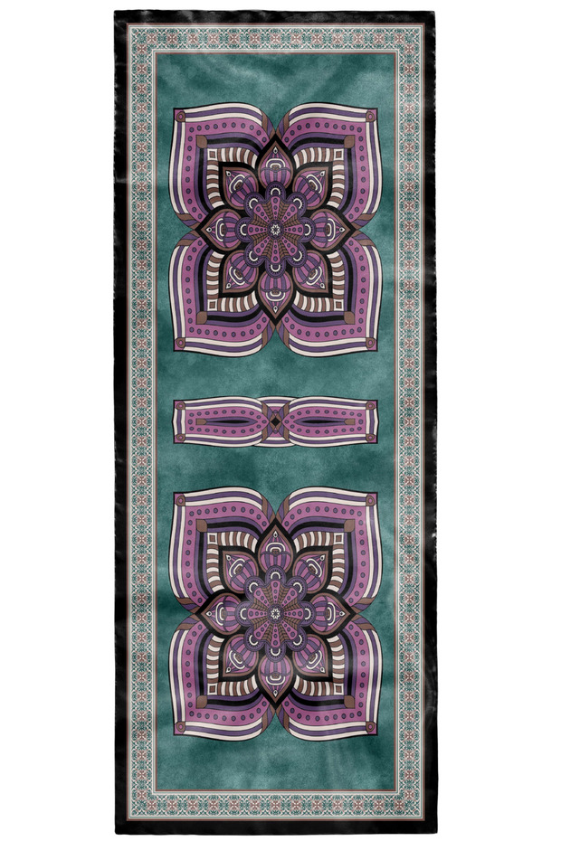 شال من القطن الناعم بنمط هندسي من الزمرد - 5