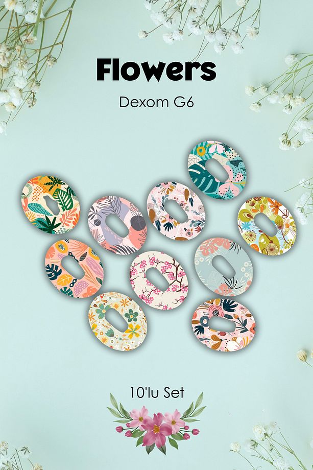 Dexcom G6 Sensör Koruyucu Bant – Flowers - 1