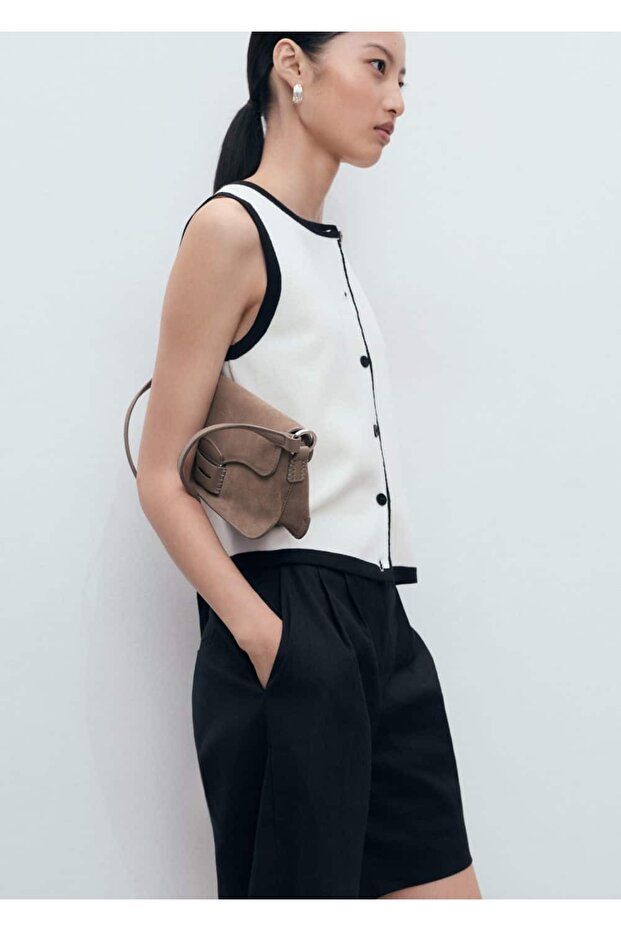 Kontrast triko yelek - 7