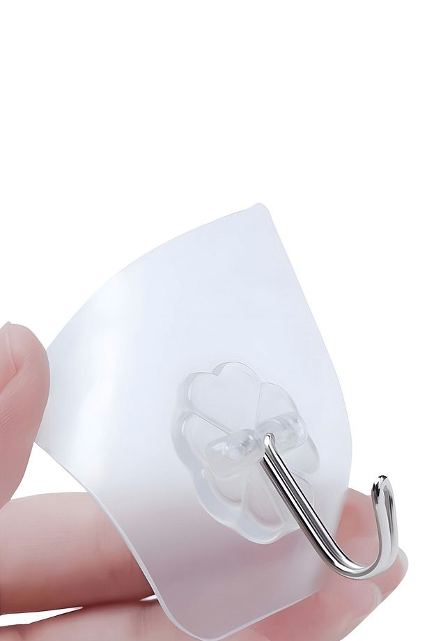 5’li Şeffaf Yapışkanlı Duvar Askısı, Kendinden Yapışkanlı Güçlü Kanca, Mutfak & Banyo Sticker - 5