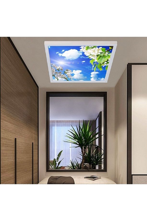 60x60 Ledli-trendyol Avize-bulutlu Çiçekler Tavan Avize-54watt-tavana Yapışık Lamba-salon Avize - 4