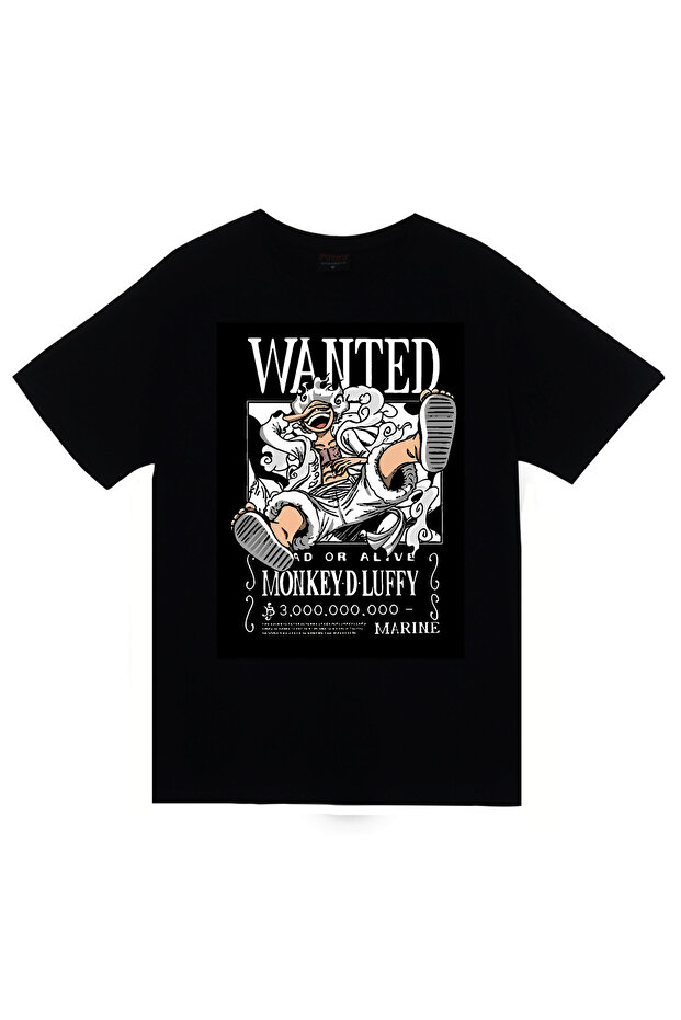 One Piece Anime Printed Unisex 100% Cotton Black T-Shirt