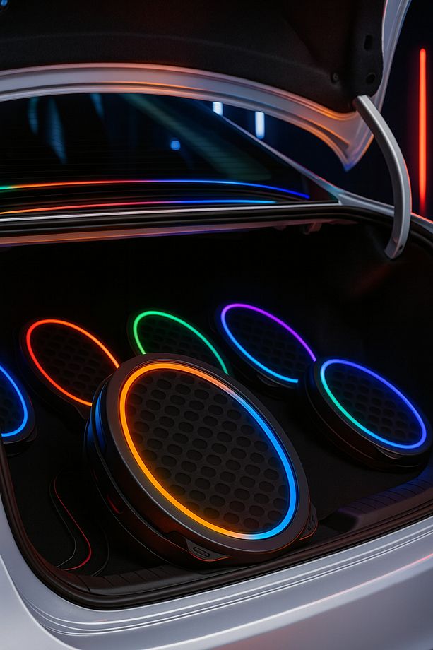 16 Cm Midrange Kapağı Piksel Neon Ledli 358 Animasyonlu 2 Takım 4 Kapak Rf Kumandalı - 1