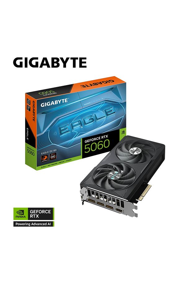 Geforce Rtx5060 Eagle Oc Gv-n5060eagle Oc-8gd Gddr7 8gb 128bit Gaming (OYUNCU) Ekran Kartı - 1