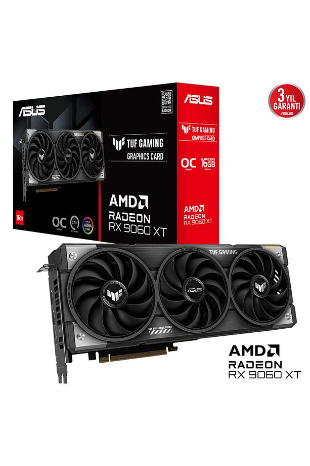 Tuf Gaming Amd Radeon Rx 9060xt 16gb Tuf-rx9060xt-o16g-gamıng Gddr6 128bit Dx12 Gaming (OYUNCU) - 1