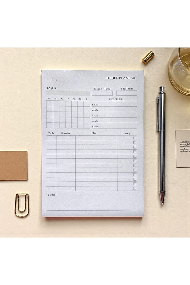Tarihsiz Masaüstü Planlayıcı Set, 10 Çeşit, Kullan-at Planner - Hedef Planlar - 1