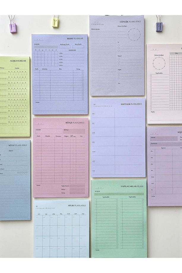 Tarihsiz Masaüstü Planlayıcı Set, 10 Çeşit, Kullan-at Planner - Hedef Planlar - 3
