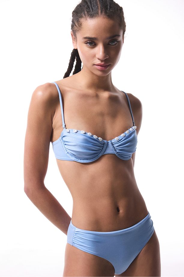 Seashell Mavi Büzgülü Bikini Altı - Gamze Erçel Kolekdiyonu - 4