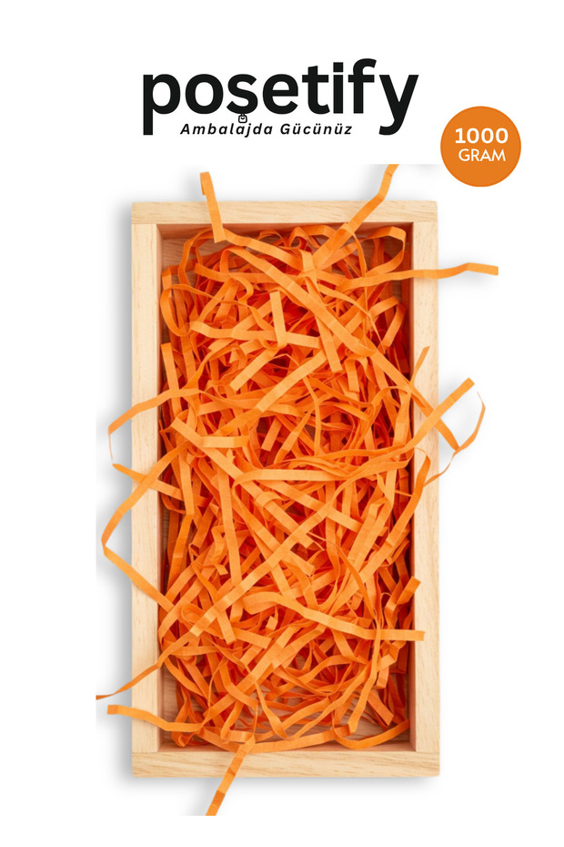 Premium Crinkle Paper Filler – 1000 Gr | Orange | Aesthetic Packaging | Protective Wrapping Paper