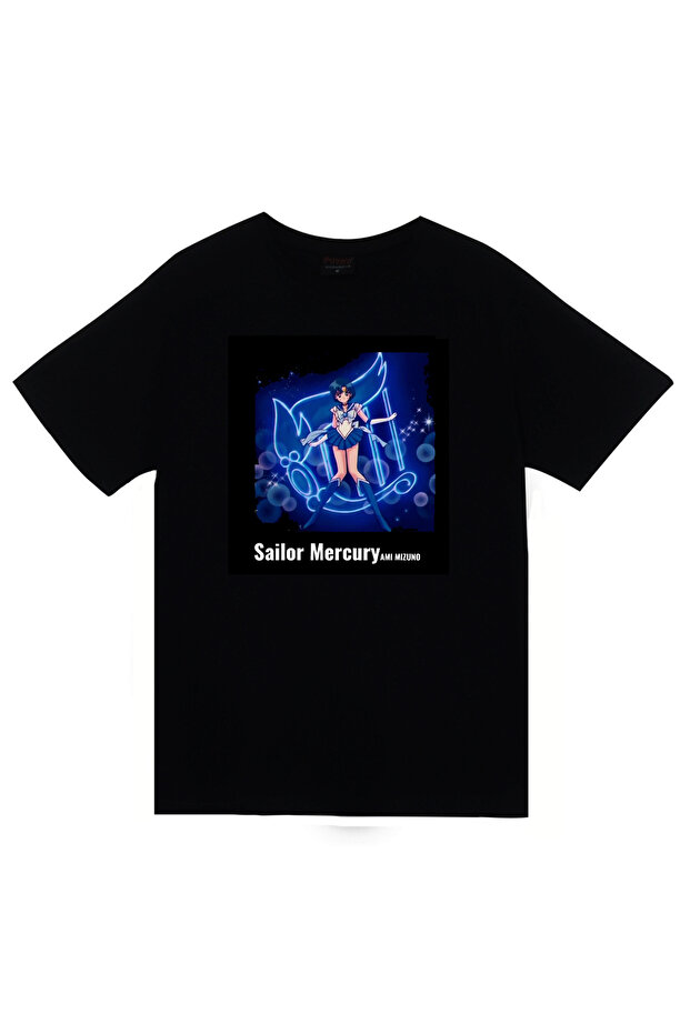 Sailor Moon Anime Printed Unisex 100% Cotton Black T-Shirt