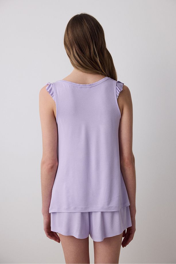 Bon Vivant Şortlu Lila Pijama Takımı - 4