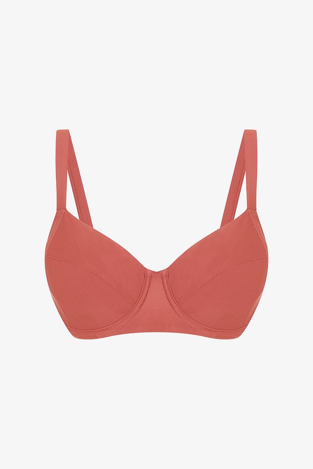 Tarçın Rengi Plus Push up Balenli Balconette Bikini Üstü - 4