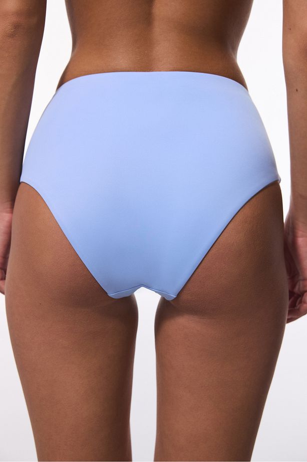 Açık Mavi High Shirred Yüksek Bel Bikini Altı - 2