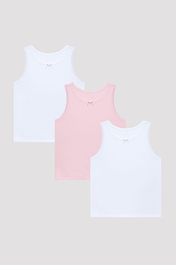 Kız Çocuk PW Basic Çok Renkli 3lü Atlet - 1