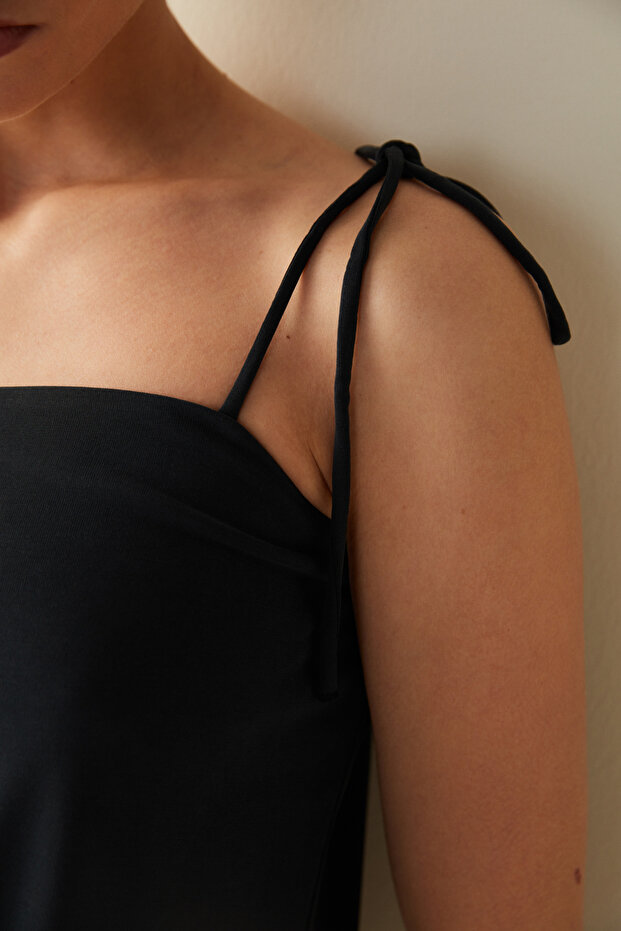 Modal Siyah Bodysuit - 4