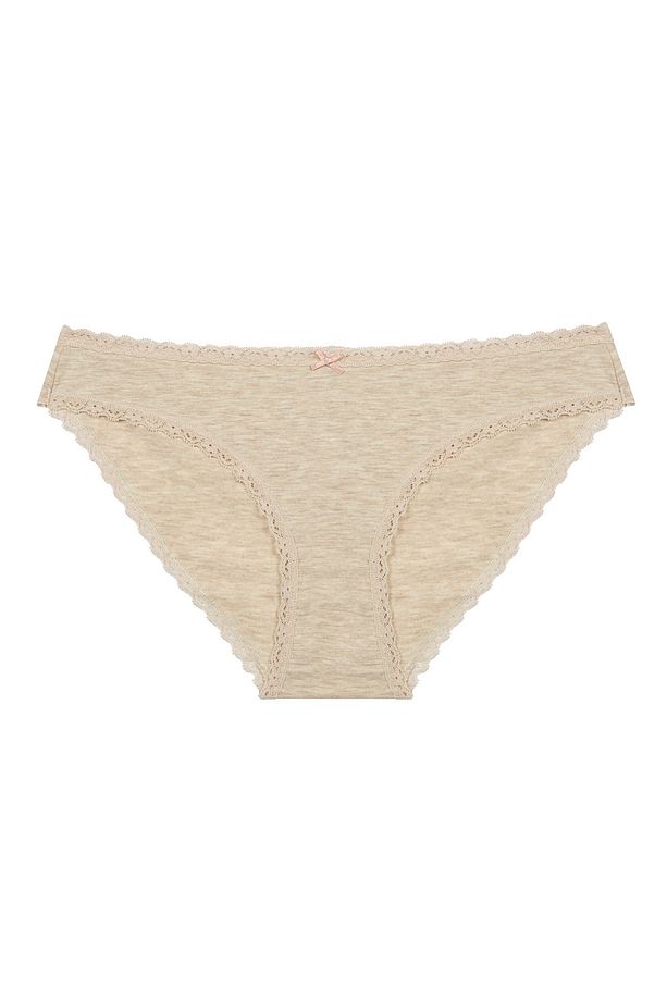 Daily Lace 3lü Pamuklu Bej Slip Külot - 3