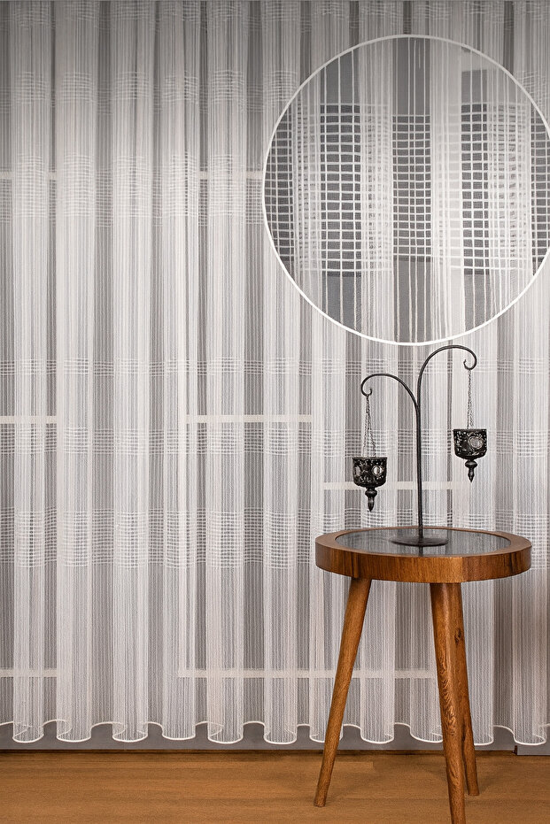 Luxury Chain Patterned Striped Gramage Ironing No Wrinkle 1 / 3 Tight Pleated Tulle, Curtain, Background,