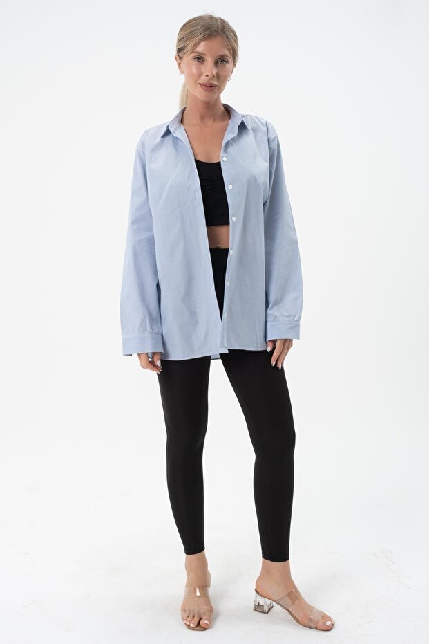 Women's Patterned Solid Colored Shirt - 5