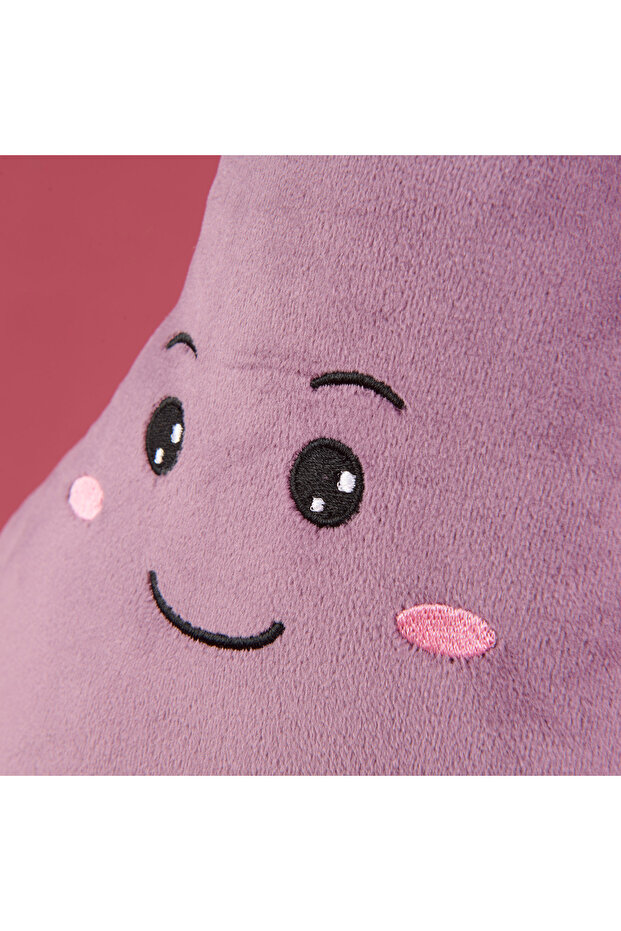 Soft Patlıcan Figürlü Yastık - Mor - 25 cm - 4