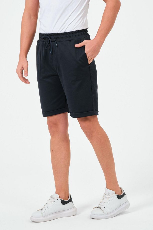 Erkek Düz Renk Regular Fit Bermuda Şort - 1