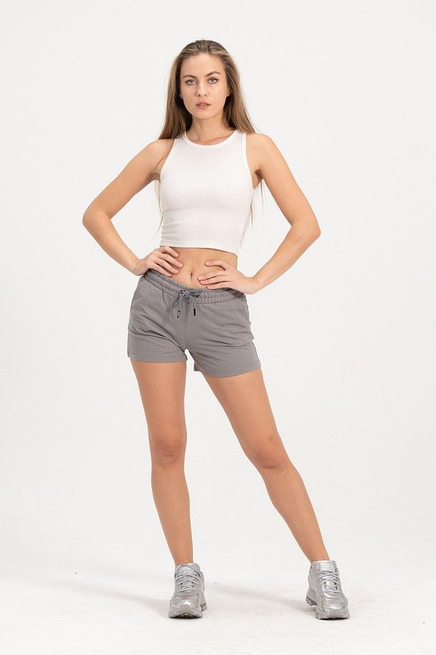 Kadın Taş Rengi Şort Mini Spor Şort - 6
