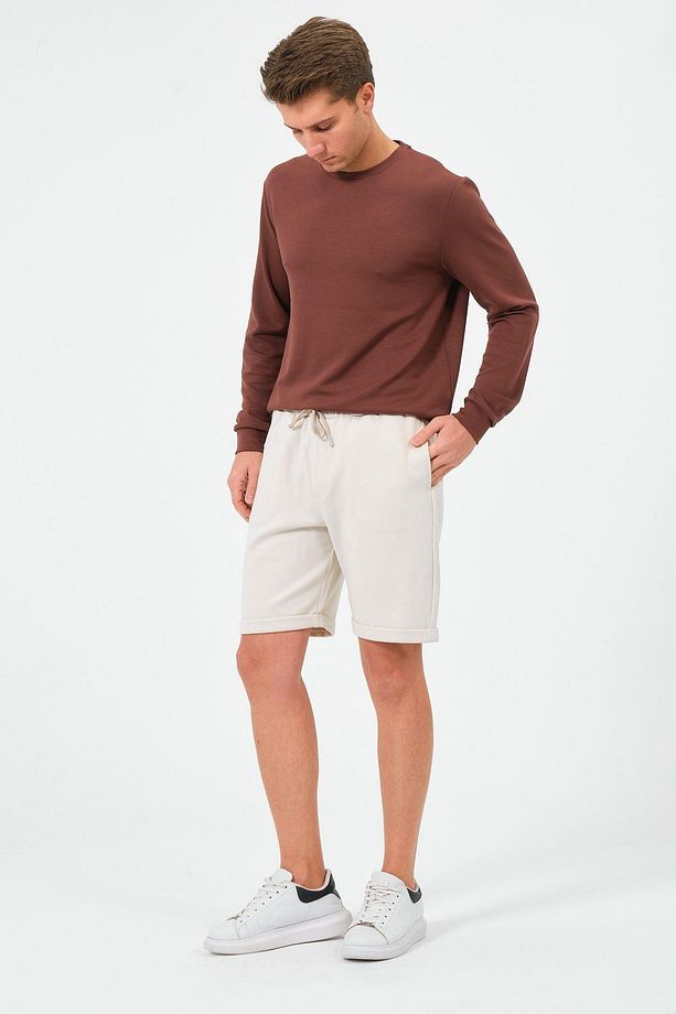 Erkek Düz Renk Regular Fit Bermuda Şort - 4