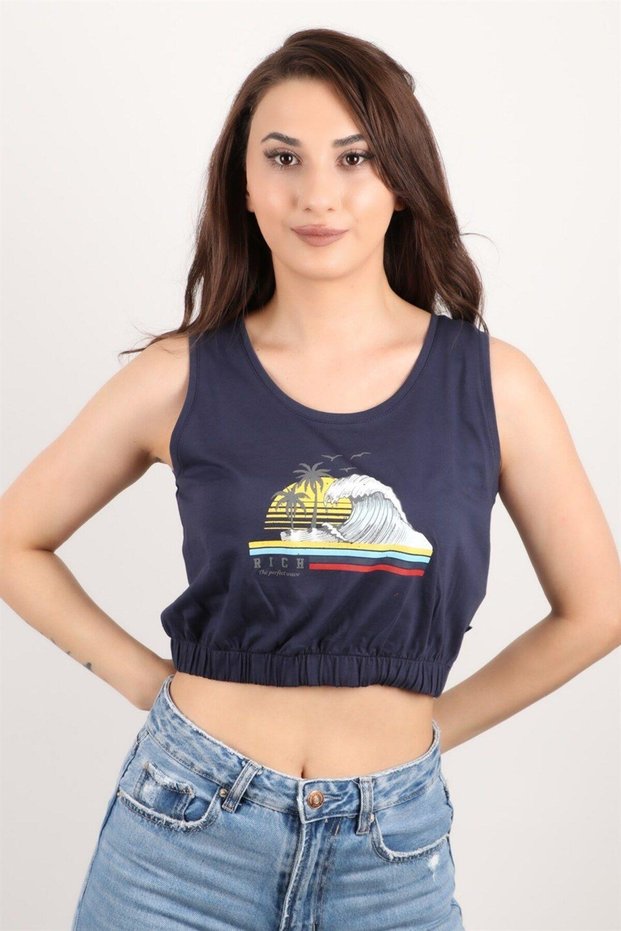 Women's Printed Sleeveless Crop Blouse