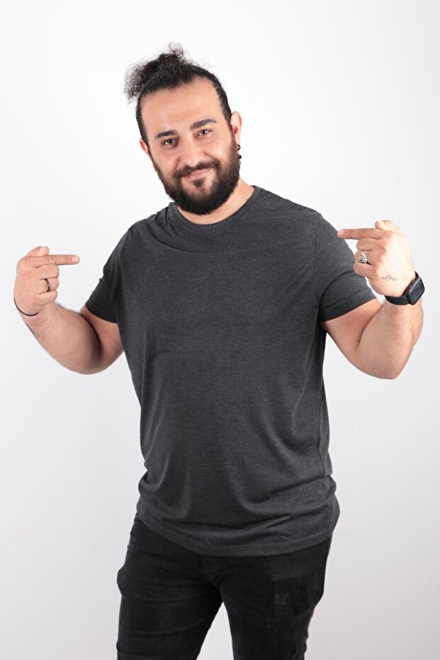 Μπλουζάκι Plus Size Basic 100% βαμβακερό μπλουζάκι - 2