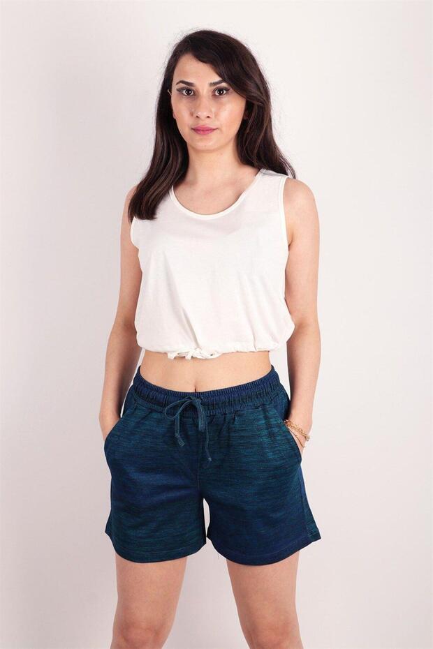 Kadın Desenli Kısa Şort - 1