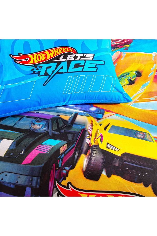 Lisanslı Hot Wheels Let' S Race Tek Kişilik Pamuk Nevresim Takımı - 2